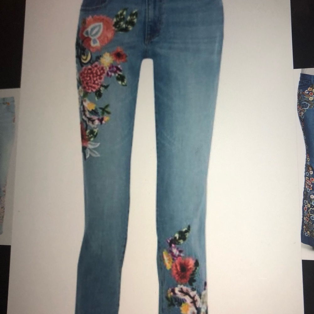 Alice and Olivia embroidered jeans